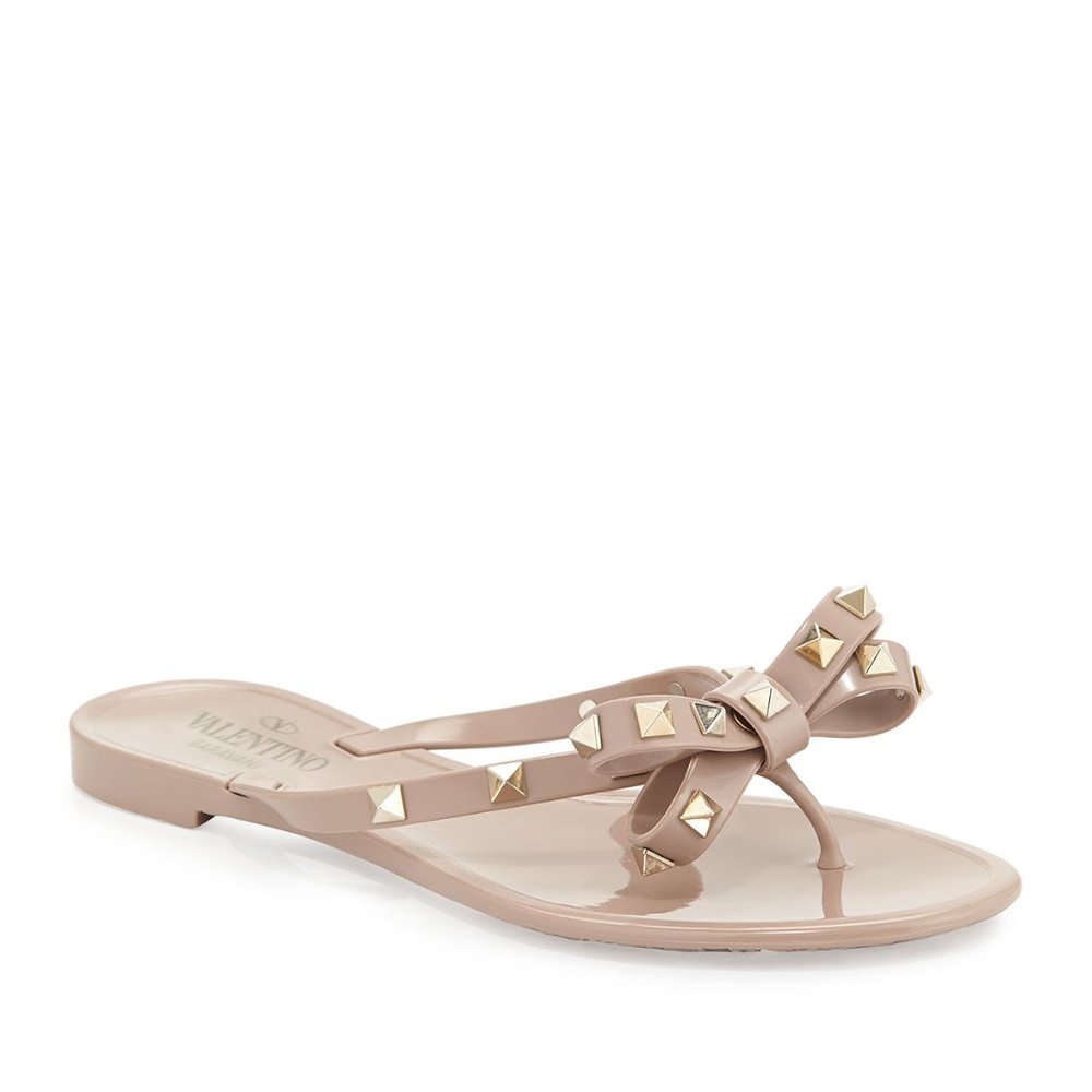 SOLD New Valentino Rockstud PVC Sandals Poudre